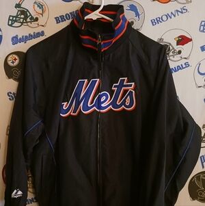 Vintage Vntg 2000s Y2K Majestic New York Mets MLB Baseball Windbreaker Jacket